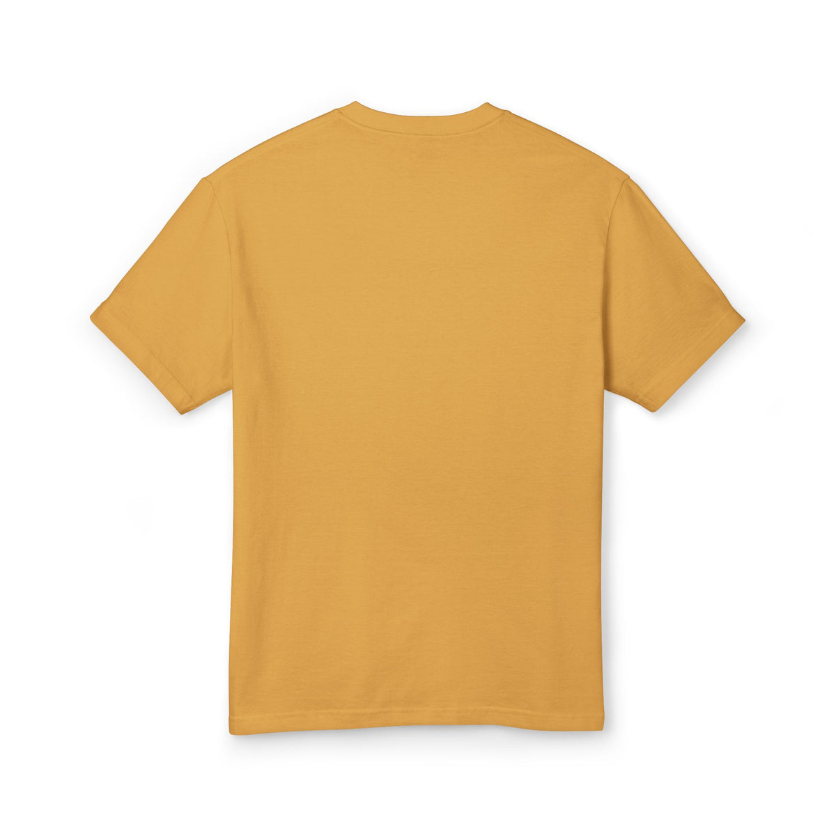 Saved Tee, t-shirt, Faded Mustard, back view, blank, SAVED. GOD OF MY SALVATION. ALSO OF MY PARKING SPOT., Habakkuk 3:18 (KJV)