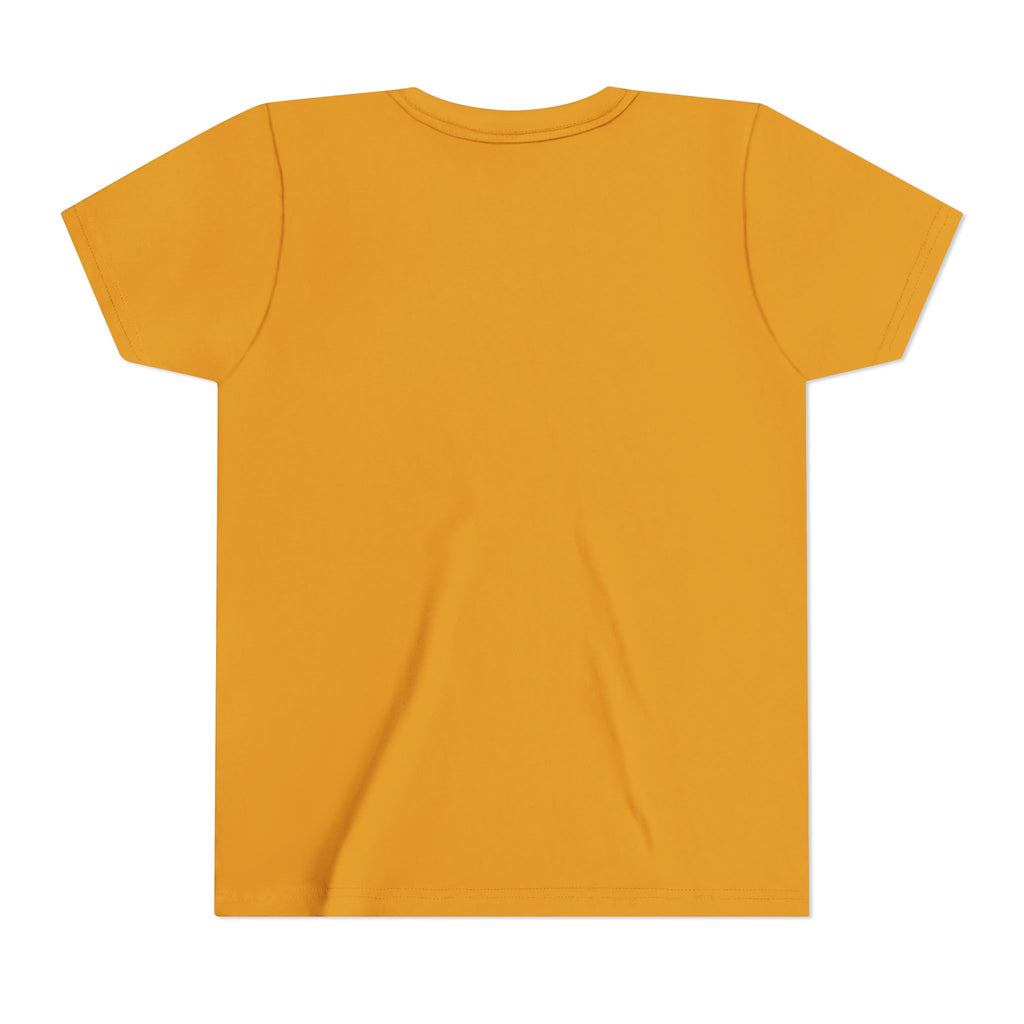Blessed & Sandy Youth Tee, Mustard, back view, plain back, BLESSED & SANDY., Psalm 118:24 (KJV)