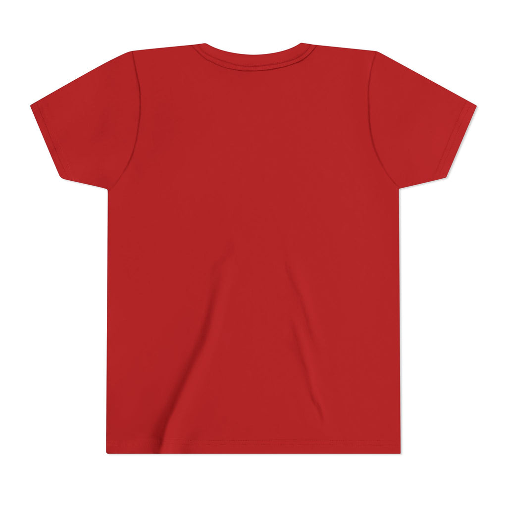 Blessed & Sandy Youth Tee, Red, back view, plain back, BLESSED & SANDY., Psalm 118:24 (KJV)