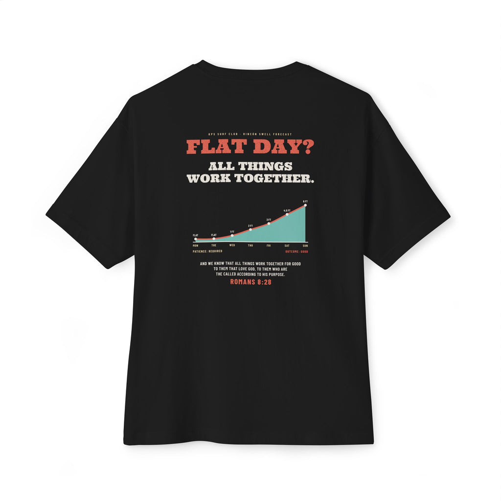 Flat Day? All Things Work Together Surf Tee, Black, back view, FLAT DAY? ALL THINGS WORK TOGETHER., Romans 8:28 (KJV)