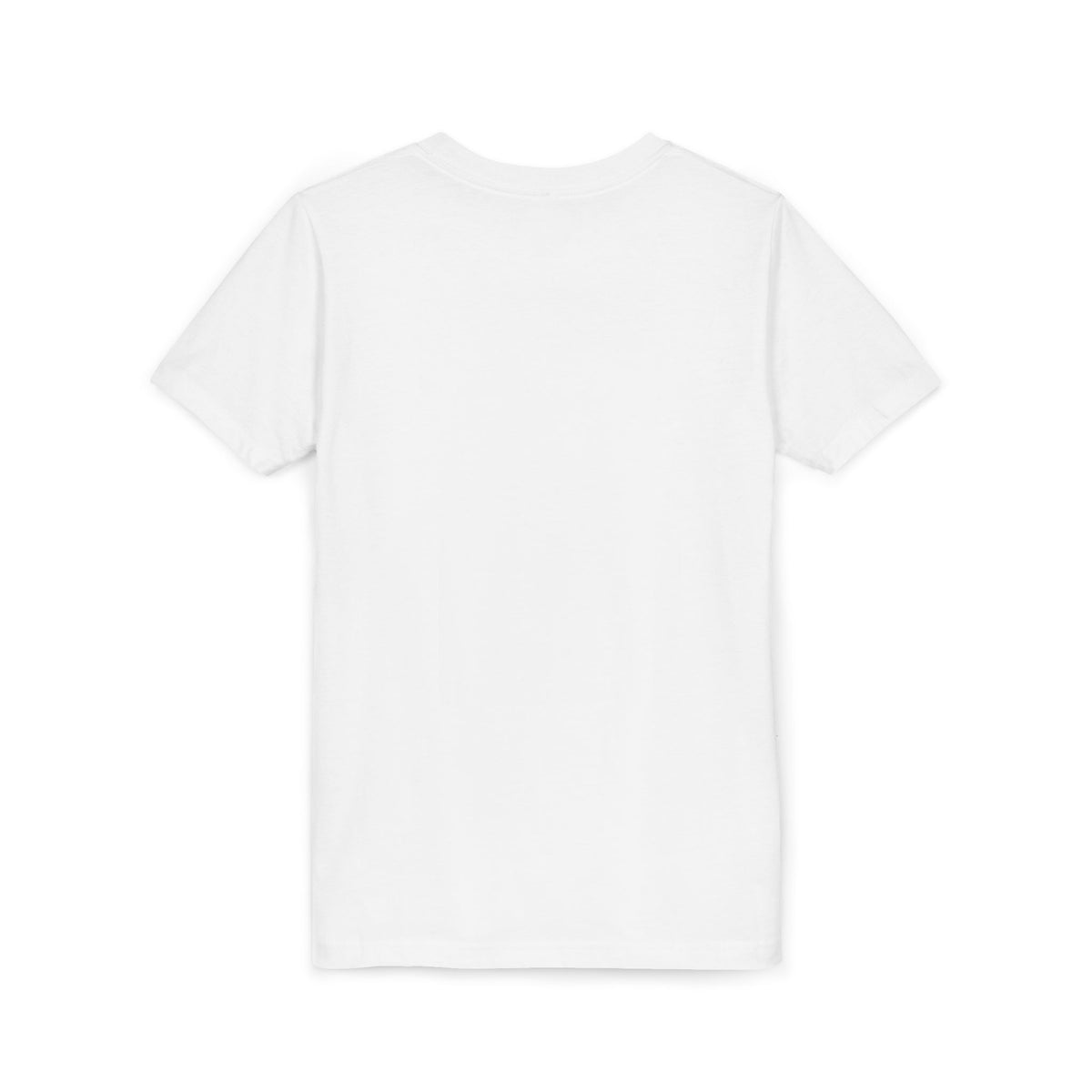 God Takes Care of Me Youth Tee, youth tee, White, back view, second angle, GOD TAKES CARE OF ME, SEEK FIRST, Matthew 6:33 (KJV)