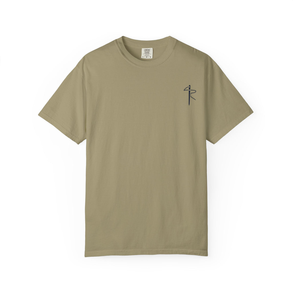 Blessed & Barreled Surf Tee, Khaki, front view, BLESSED & BARRELED. Psalm 118:24 (KJV)