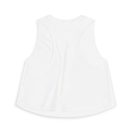All Things Crop Tank, Solid White Blend, back view, plain back, I CAN DO ALL THINGS., Philippians 4:13 (KJV)