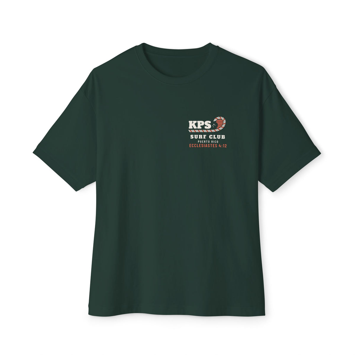 Dawn Patrol Surf Tee, Forest, front view, DAWN PATROL. (COFFEE OPTIONAL. REJOICING REQUIRED.) Psalm 118:24 (KJV)