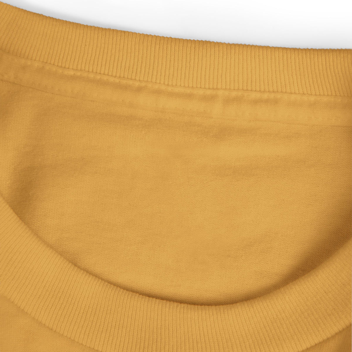 Saved Tee, t-shirt, Faded Mustard, fabric close-up, SAVED. GOD OF MY SALVATION. ALSO OF MY PARKING SPOT., Habakkuk 3:18 (KJV)