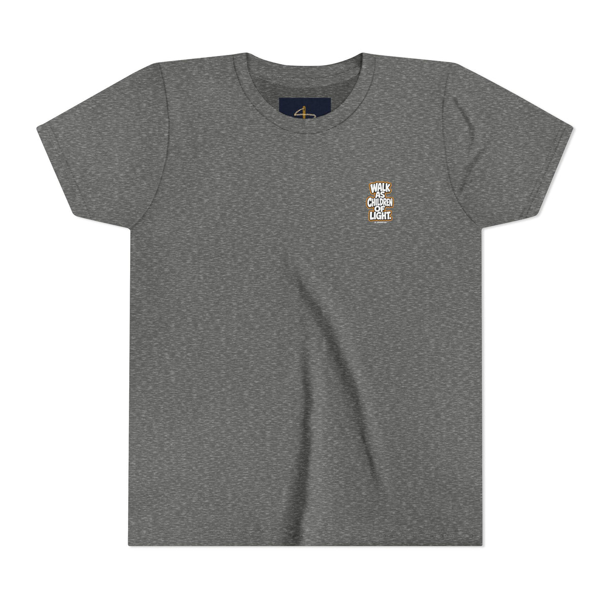 Children of Light Youth Tee, kids' t-shirt, Deep Heather, front view, WALK AS CHILDREN OF LIGHT., Ephesians 5:8 (KJV)