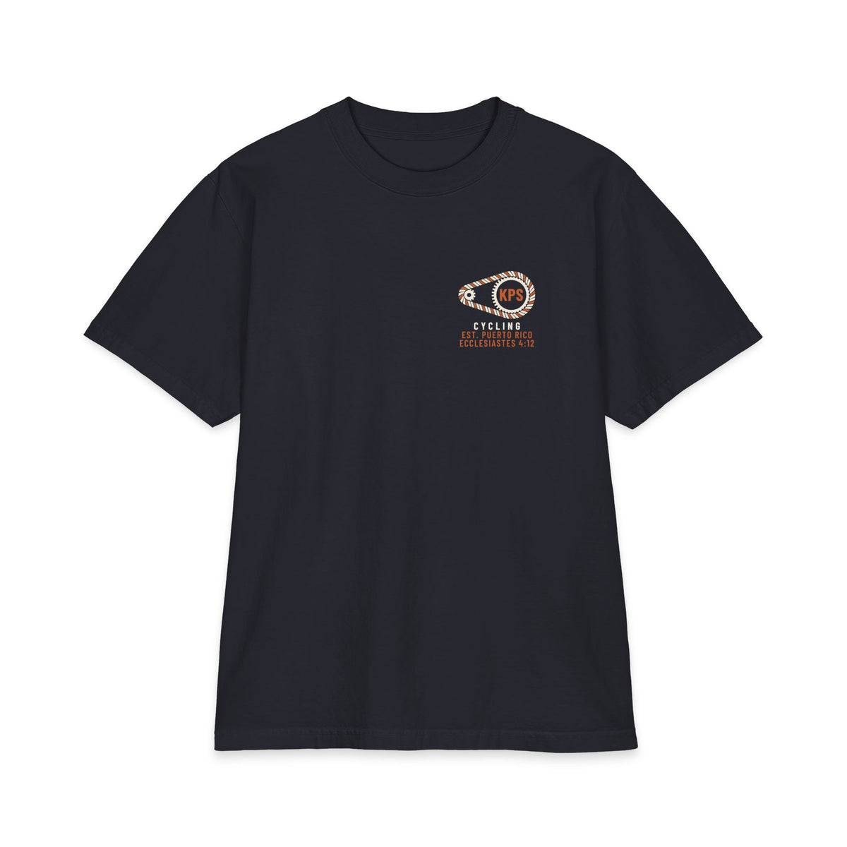 Even God Took a Rest Day Cycling Tee, Navy, front view, EVEN GOD TOOK A REST DAY. Genesis 2:2 (KJV)