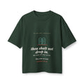 Thou Shalt Not Drop In Women's Boxy Tee, Forest, front view, THOU SHALT NOT DROP IN. NOT EVEN ON YOUR SISTER. Exodus 20:15 (KJV)