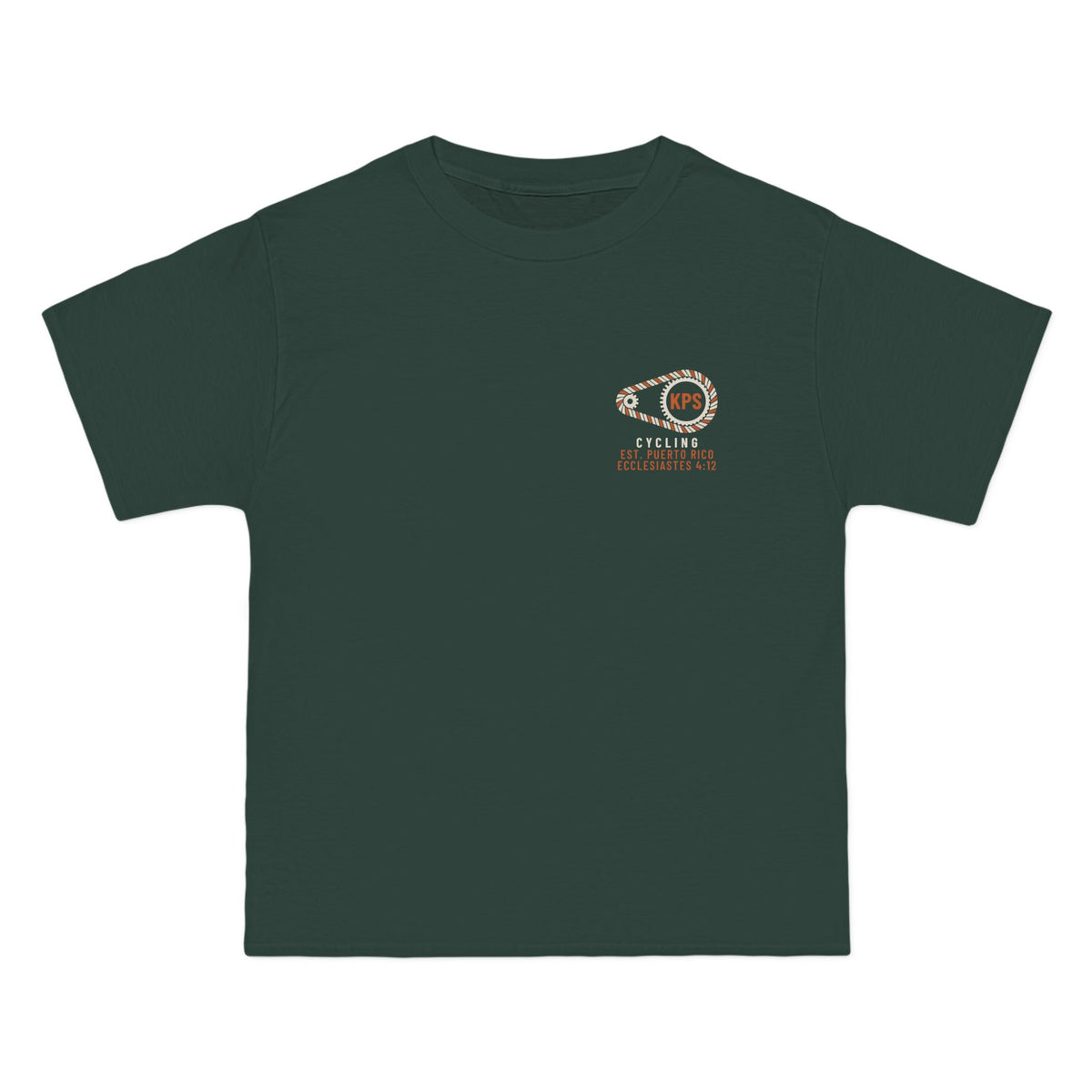 Headwind Worketh Patience Cycling Tee, Deep Forest, front view, HEADWIND WORKETH PATIENCE. Romans 5:3 (KJV)