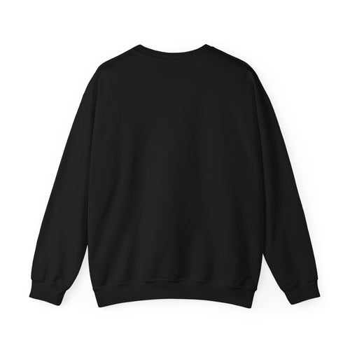 Blessed Not Stressed Crewneck, sweatshirt, Black, back view, blank, BLESSED NOT STRESSED., Philippians 4:6–7 (KJV)