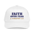 Faith Over Fear Cap, cap, White, front view, FAITH OVER FEAR., 2 Timothy 1:7 (KJV)