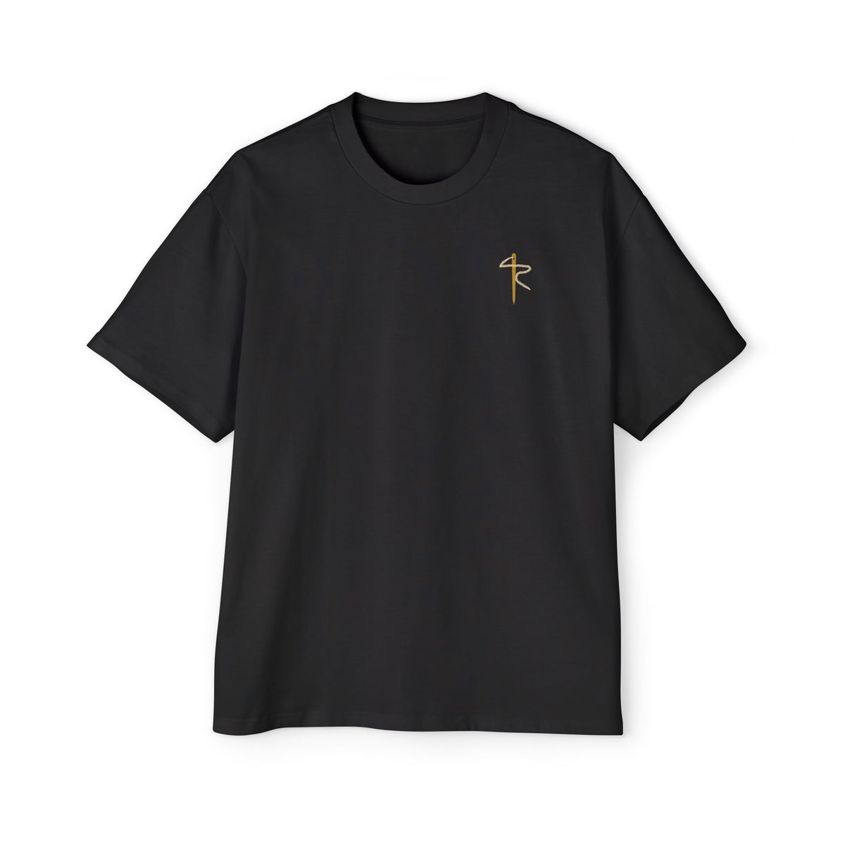 No Temas Lion Heavyweight Tee, t-shirt, Black, front view, small chest mark, NO TEMAS., Isaiah 41:10 (KJV)