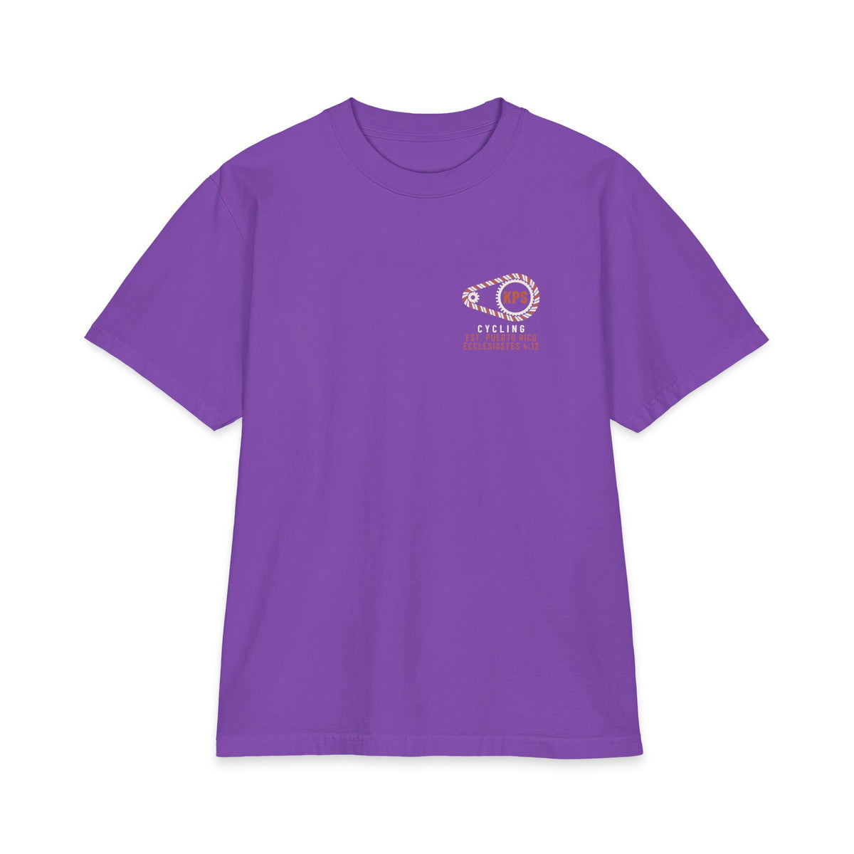 Even God Took a Rest Day Cycling Tee, Purple, front view, EVEN GOD TOOK A REST DAY., Genesis 2:2 (KJV)