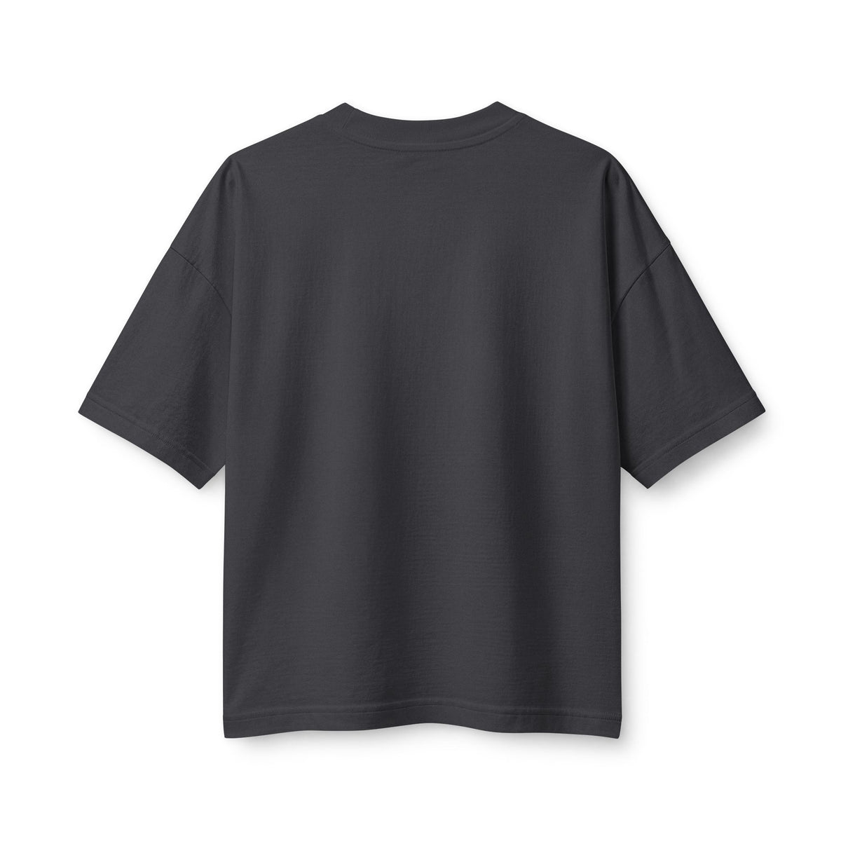The Bread of Life Women's Boxy Tee, Dark Grey, back view, THE BREAD OF LIFE. (THE ONLY CARBO-LOAD THAT LASTS.) John 6:35 (KJV)