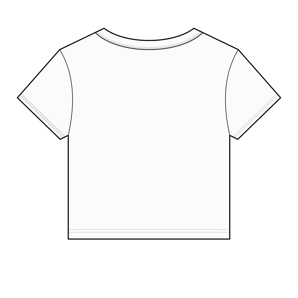 Walk by Faith Women's Baby Tee, Solid White Blend, back view, plain back, WALK BY FAITH., 2 Corinthians 5:7 (KJV)