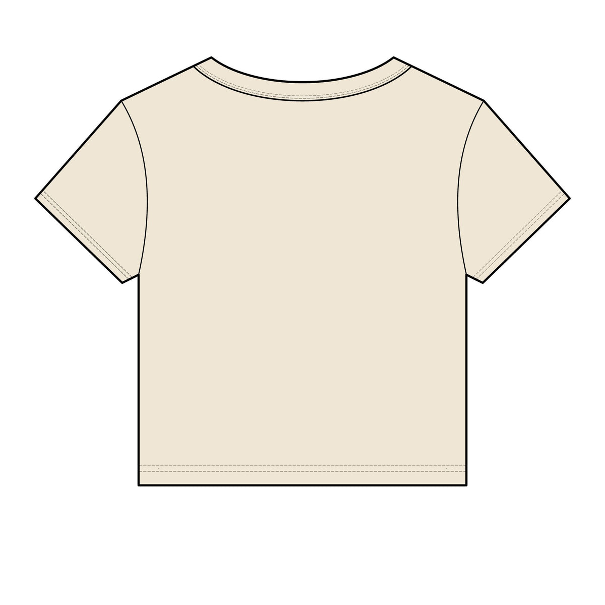 Walk by Faith Women's Baby Tee, Solid Natural Blend, back view, plain back, WALK BY FAITH., 2 Corinthians 5:7 (KJV)