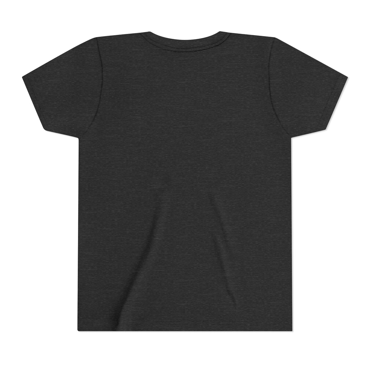 Scraped Knees Are Temporal Youth Tee, Dark Grey Heather, back view, SCRAPED KNEES ARE TEMPORAL. 2 Corinthians 4:18 (KJV)