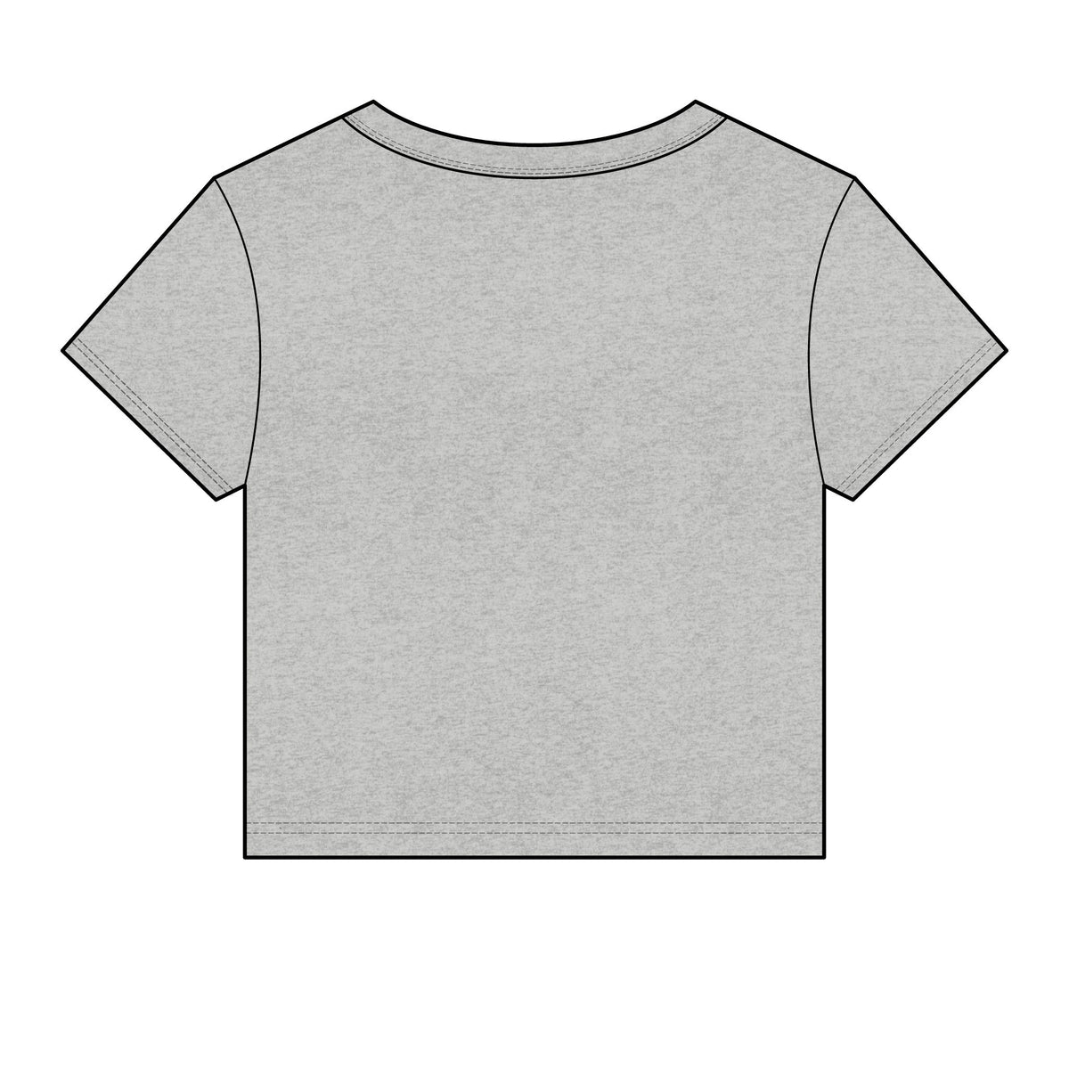 Walk by Faith Women's Baby Tee, Athletic Heather, back view, plain back, WALK BY FAITH., 2 Corinthians 5:7 (KJV)