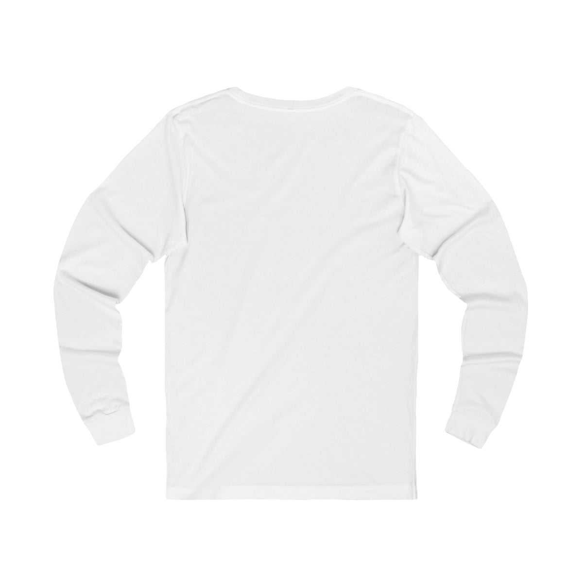 Heaven Bound Long Sleeve Tee, long-sleeve tee, White, back view, blank, HEAVEN BOUND. NO DETOURS., Philippians 3:14 (KJV)