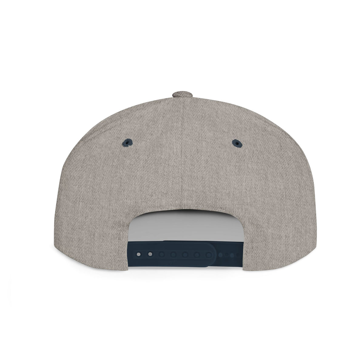 Too Blessed Snapback, Heather Grey/Navy, back view, TOO BLESSED TO BE STRESSED., Philippians 4:6-7 (KJV)