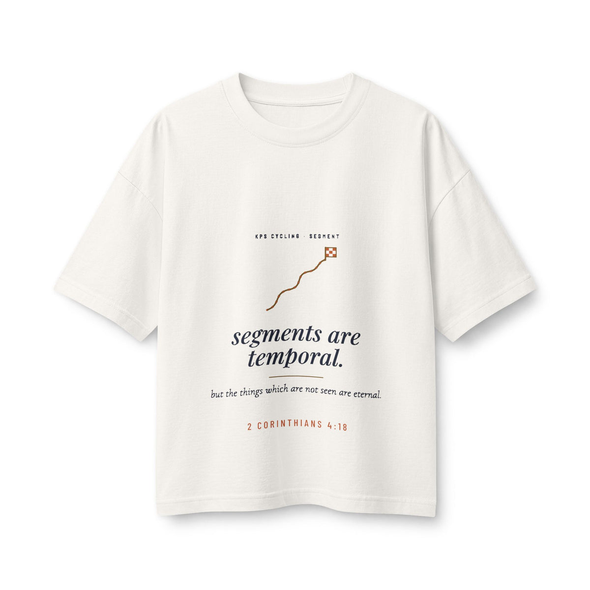 Segments Are Temporal Women's Boxy Tee, Vintage White, front view, SEGMENTS ARE TEMPORAL. 2 Corinthians 4:18 (KJV)