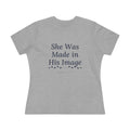 Made in His Image Tee, Athletic Heather, front view, SHE WAS MADE IN HIS IMAGE., Genesis 1:27 (KJV)