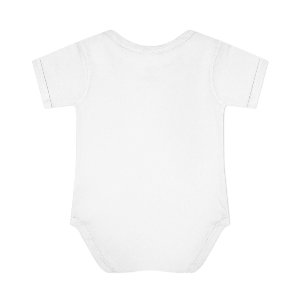 Kingdom Baby Bodysuit, baby bodysuit, White, back view, plain, KINGDOM BABY with gold crown, Matthew 6:33 (KJV)