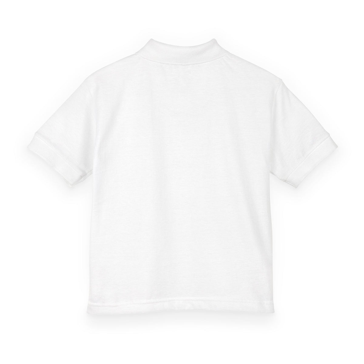 God Is Love Youth Polo, kids' polo, White, back view, blank, GOD IS LOVE., 1 John 4:8 (KJV)