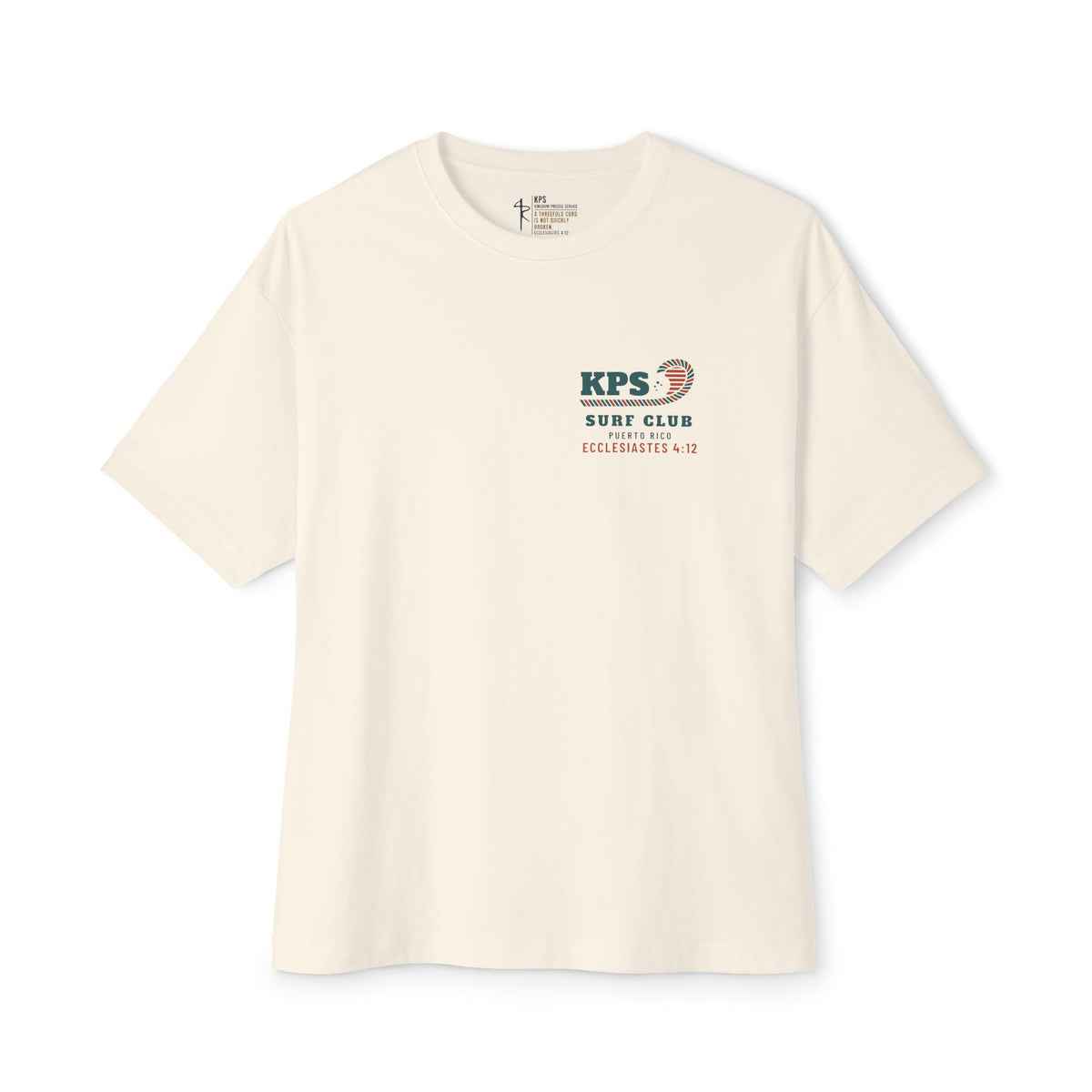 Dawn Patrol Surf Tee, Natural, front view, DAWN PATROL. (COFFEE OPTIONAL. REJOICING REQUIRED.), Psalm 118:24 (KJV)