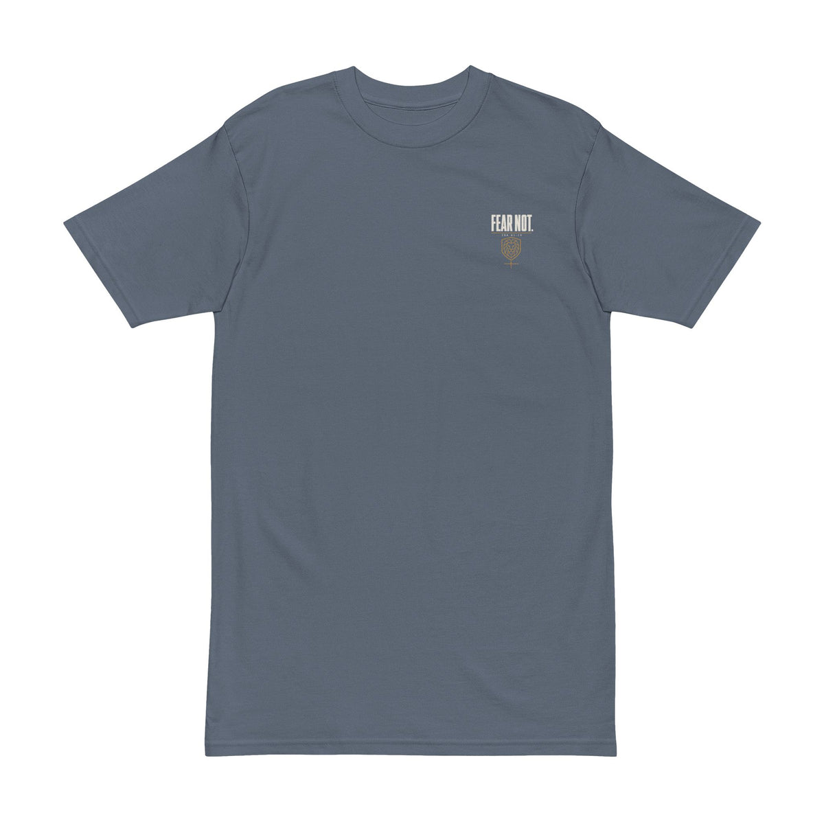 Fear Not Lion Tee, t-shirt, Agave, front view, FEAR NOT., Isaiah 41:10 (KJV)