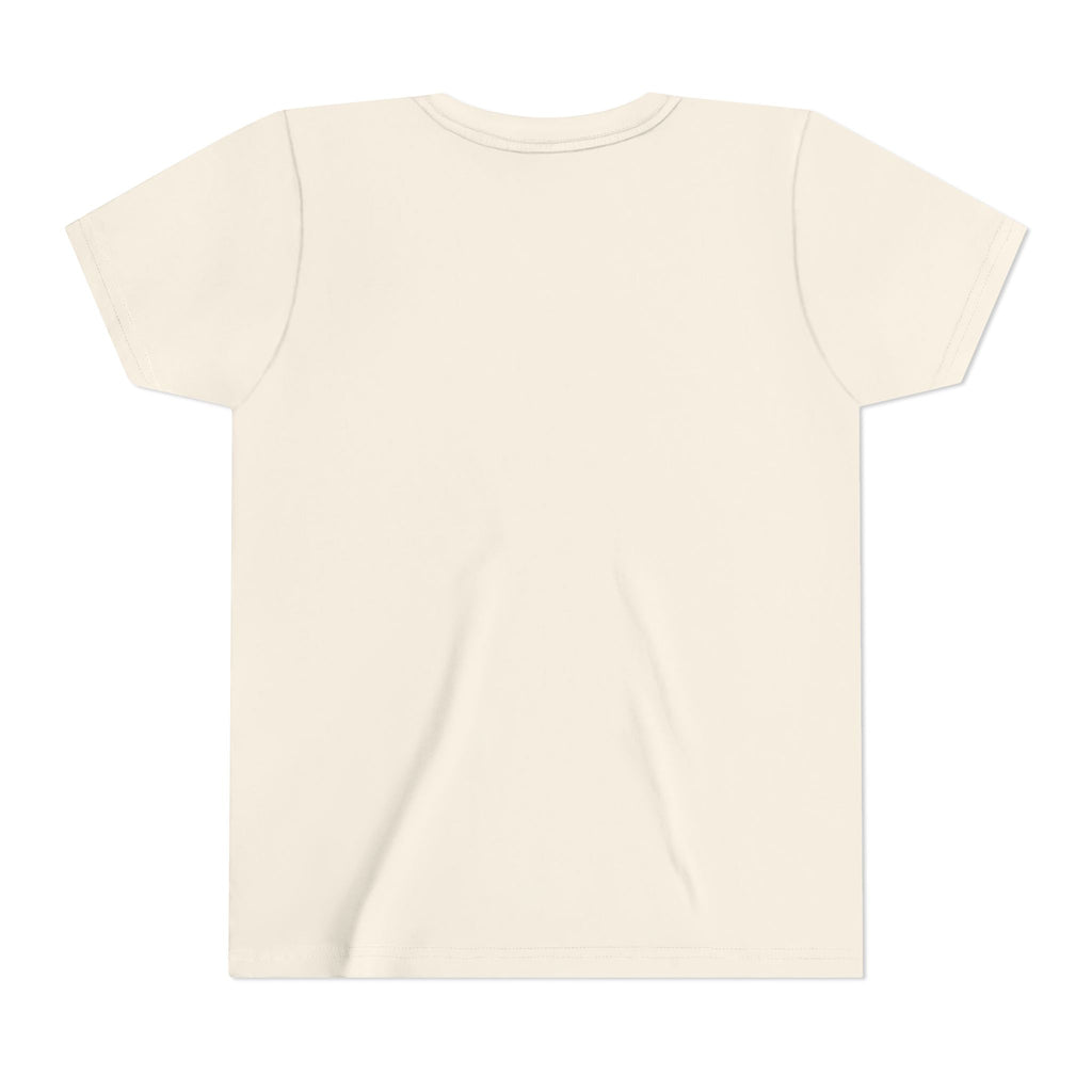 Share the Waves Youth Tee, Natural, back view, SHARE THE WAVES. LOVE THY NEIGHBOUR. Matthew 22:39 (KJV)