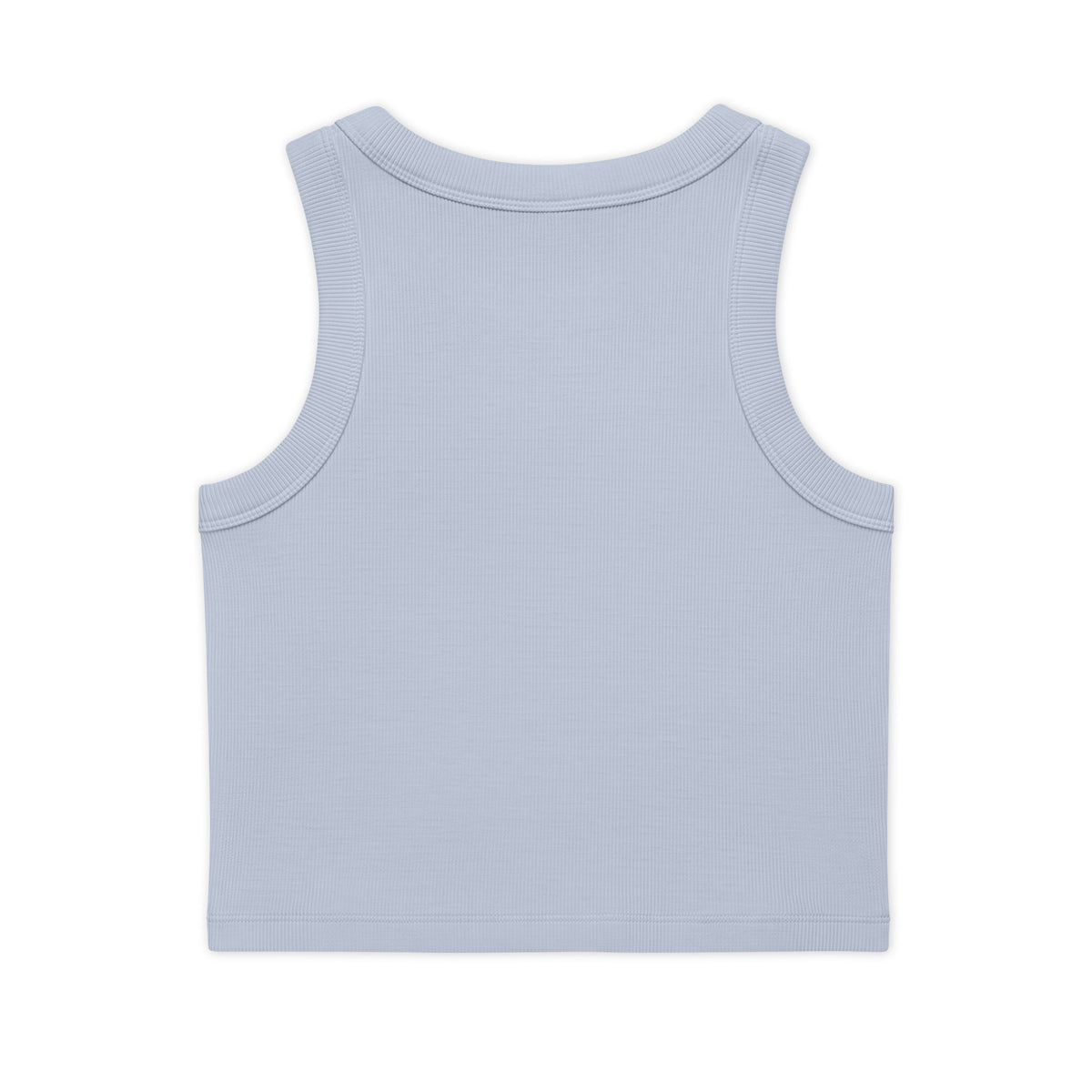 His Glory Crop Tank, crop tank, Powder, back view, blank, MADE FOR HIS GLORY., Isaiah 43:7 (KJV)