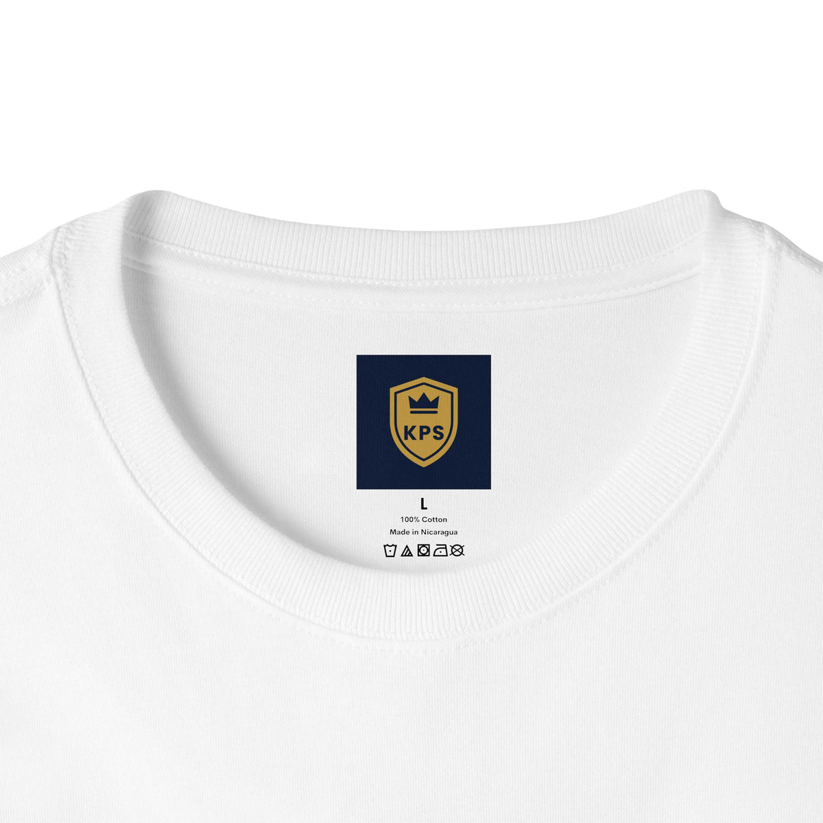 New Every Morning Tee, t-shirt, White, neck label close-up, NEW EVERY MORNING., Lamentations 3:22–23 (KJV)