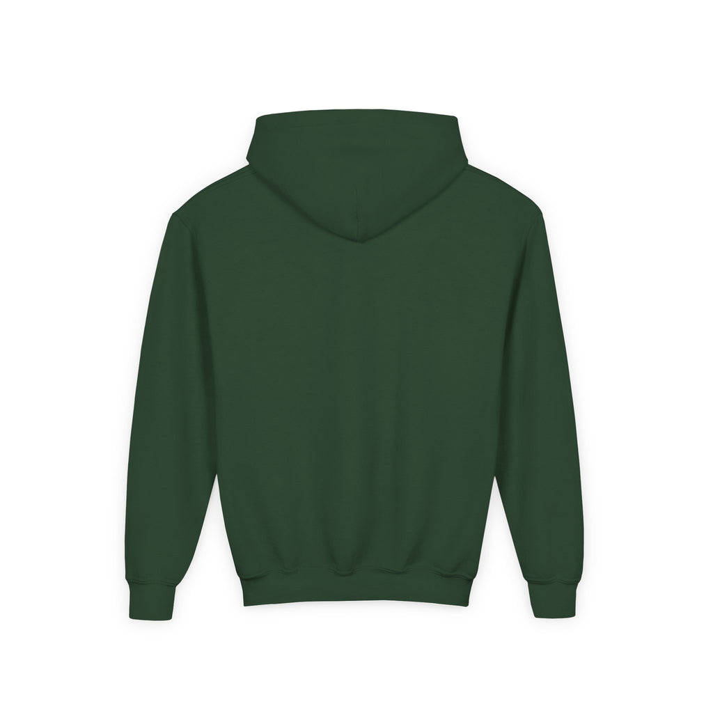 My Night Light Is His Word Youth Hoodie, Forest Green, back view, MY NIGHT LIGHT IS HIS WORD. Psalm 119:105 (KJV)