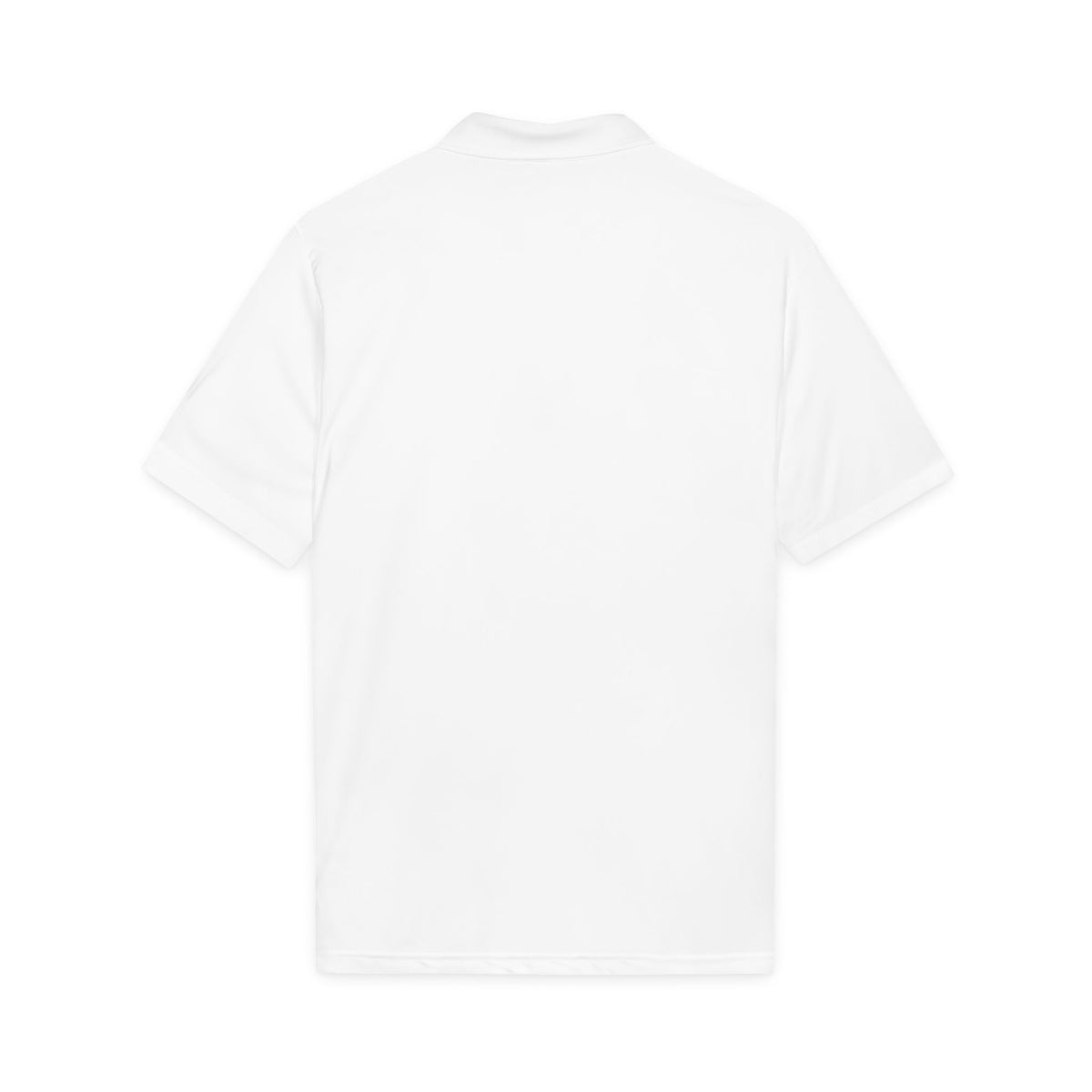 Embroidered Gold Cross Polo, polo shirt, White, back view, blank, THE CROSS., Galatians 6:14 (KJV)