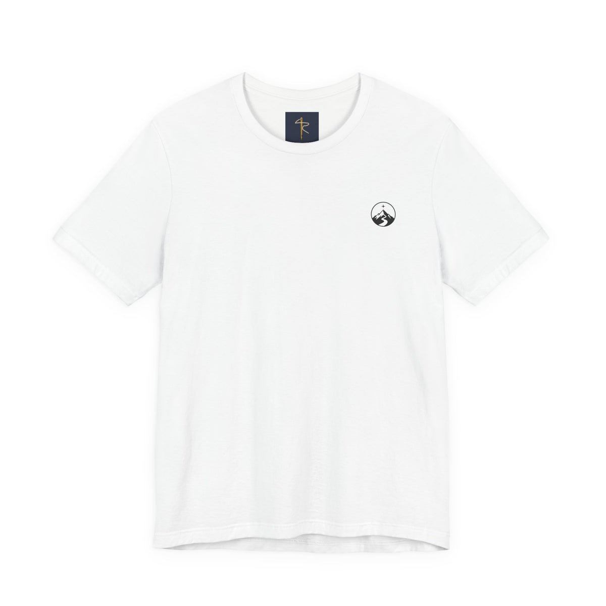 Mountain Trail Tee, t-shirt, White, front view, HE GUIDES MY TRAIL., Psalm 32:8 (KJV)