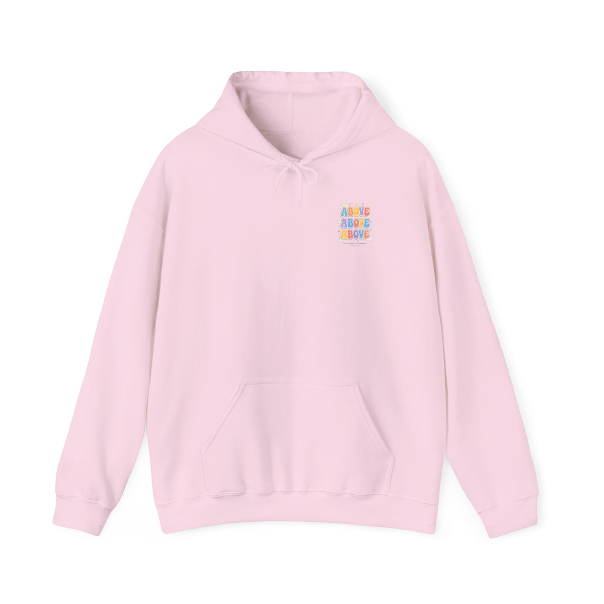 Things Above Hoodie, hoodie, Light Pink, front view, THINGS ABOVE., Colossians 3:2 (KJV)