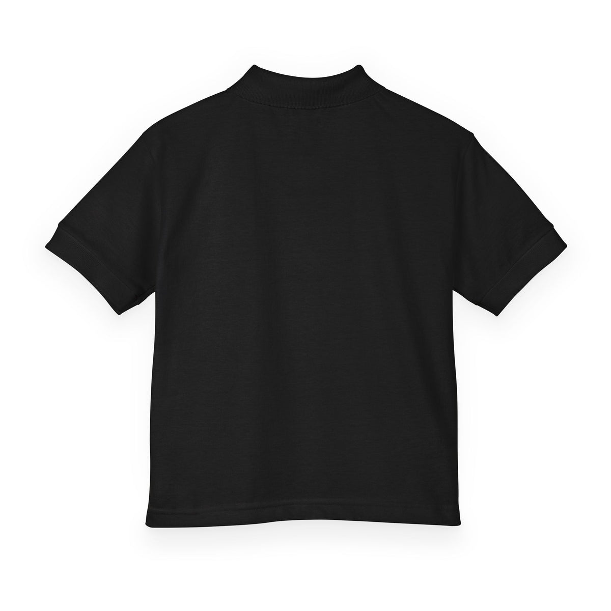 God Is Love Youth Polo, kids' polo, Black, back view, blank, GOD IS LOVE., 1 John 4:8 (KJV)