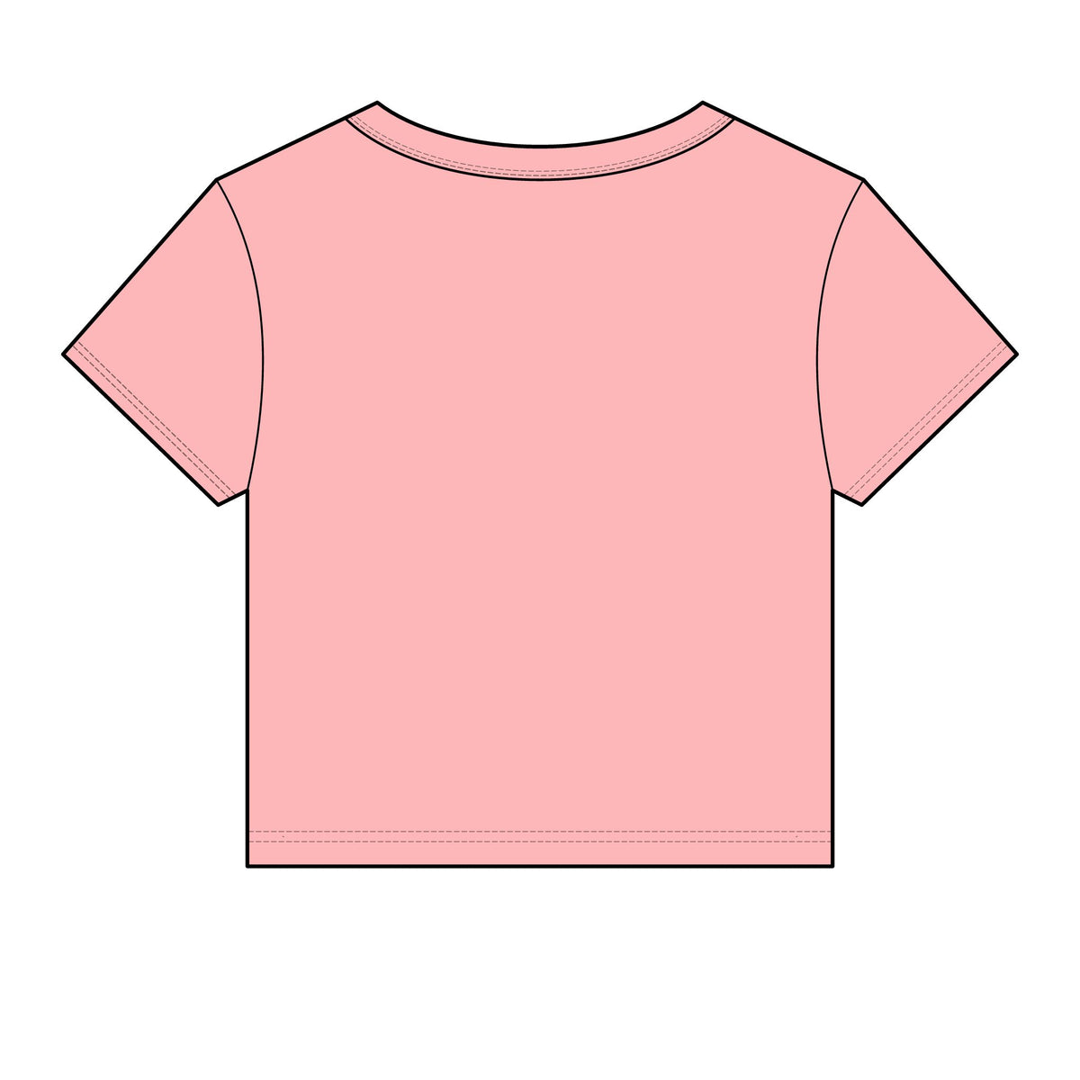 Walk by Faith Women's Baby Tee, Solid Pink Blend, back view, plain back, WALK BY FAITH., 2 Corinthians 5:7 (KJV)