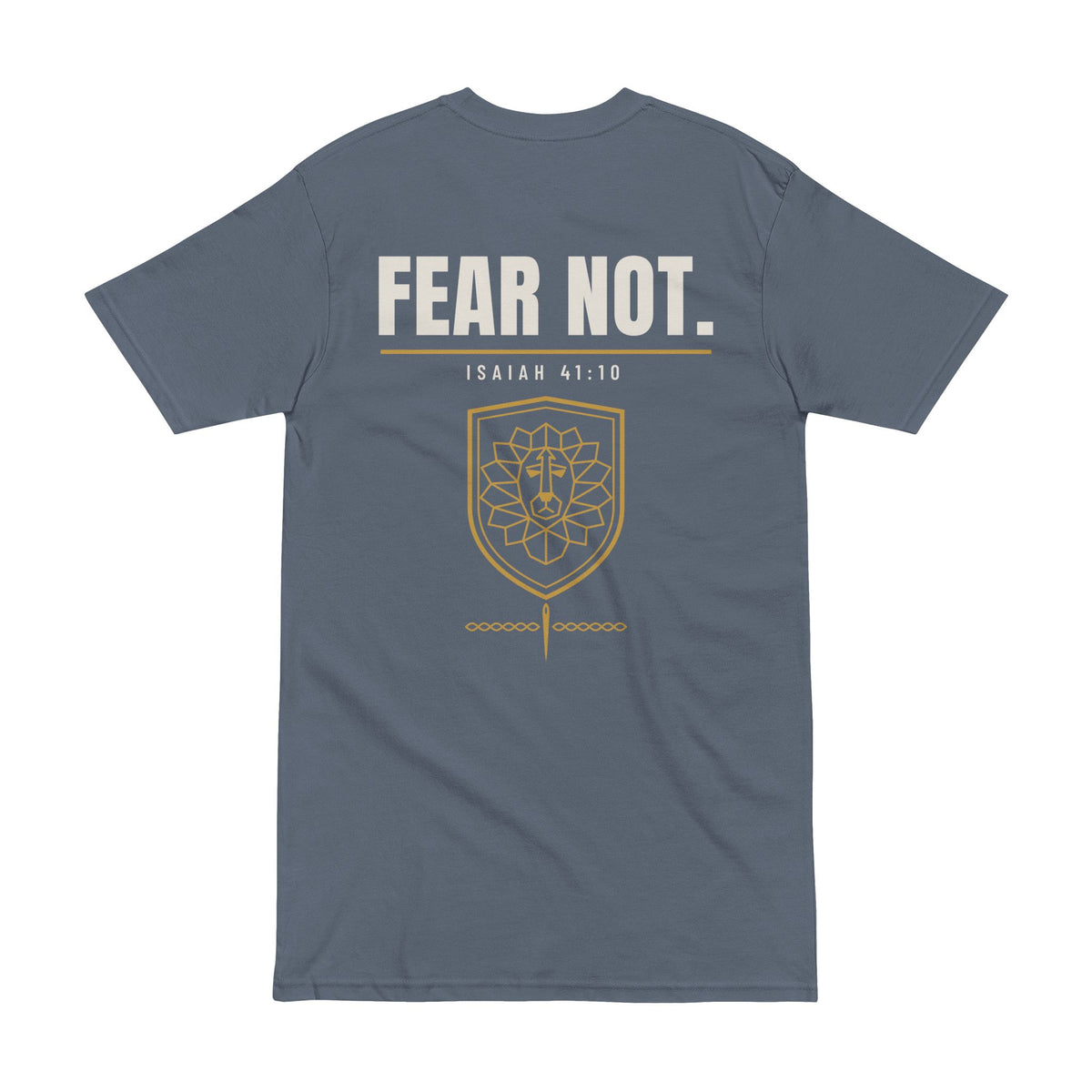 Fear Not Lion Tee, t-shirt, Agave, back view, FEAR NOT., Isaiah 41:10 (KJV)